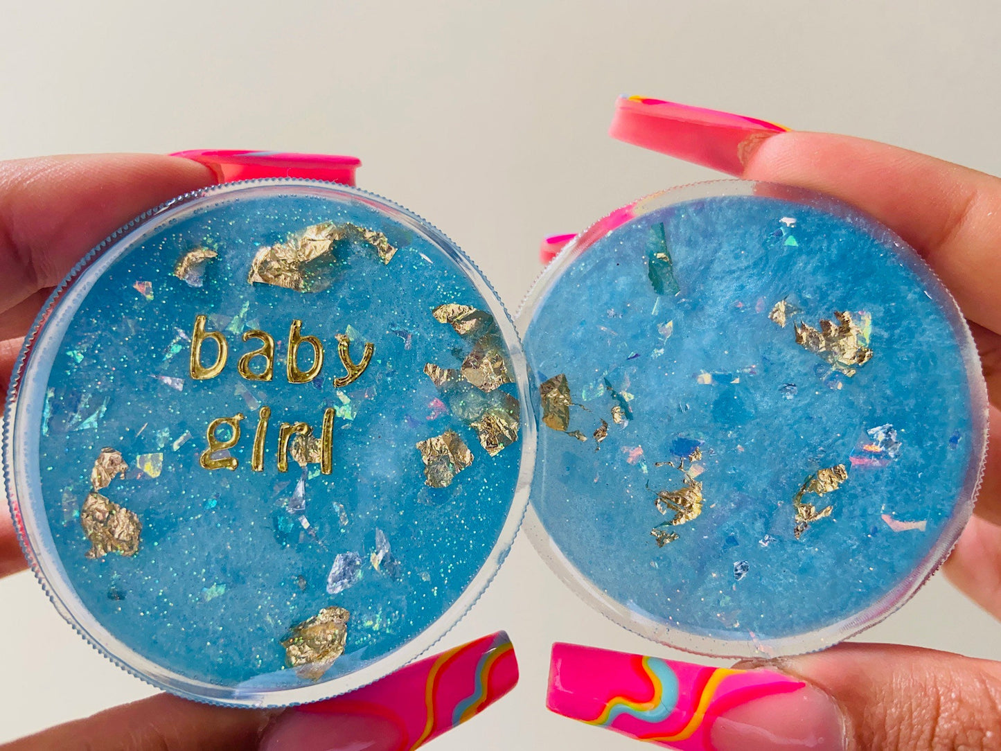 CUSTOM PERSONALISED GRINDER 'Princess' 'Baby Girl' 'Cutie' - Blue Glitter Holographic Grinder - Any Name Customisable - Perfect Stoner Gift