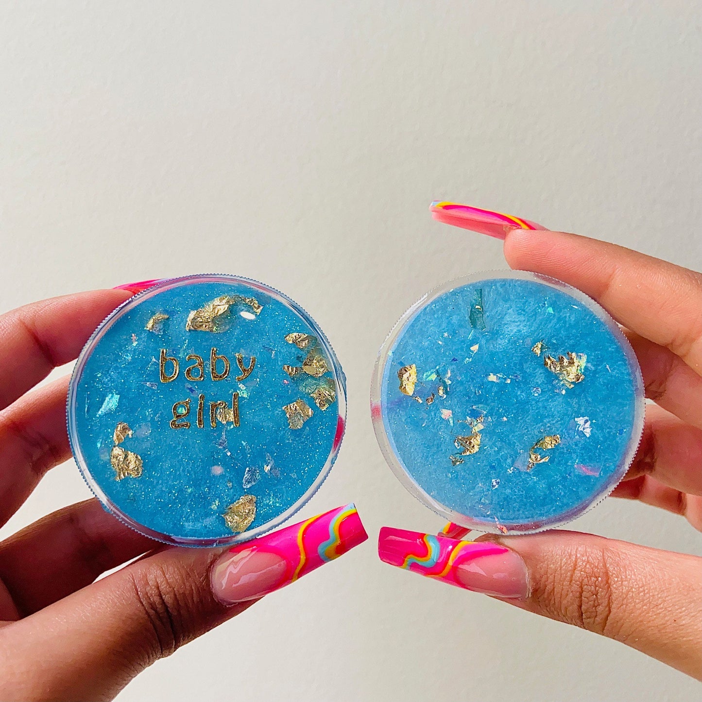 CUSTOM PERSONALISED GRINDER 'Princess' 'Baby Girl' 'Cutie' - Blue Glitter Holographic Grinder - Any Name Customisable - Perfect Stoner Gift