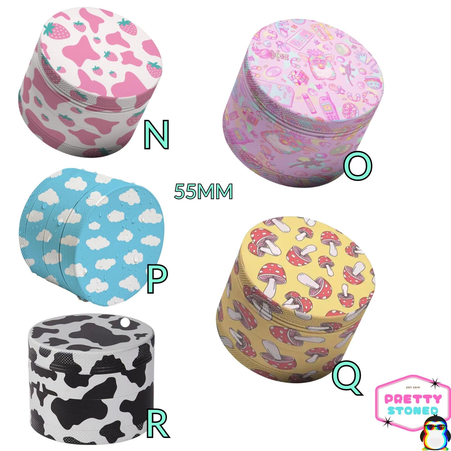 Y2K Pink Metal 4 Piece 55mm Grinder