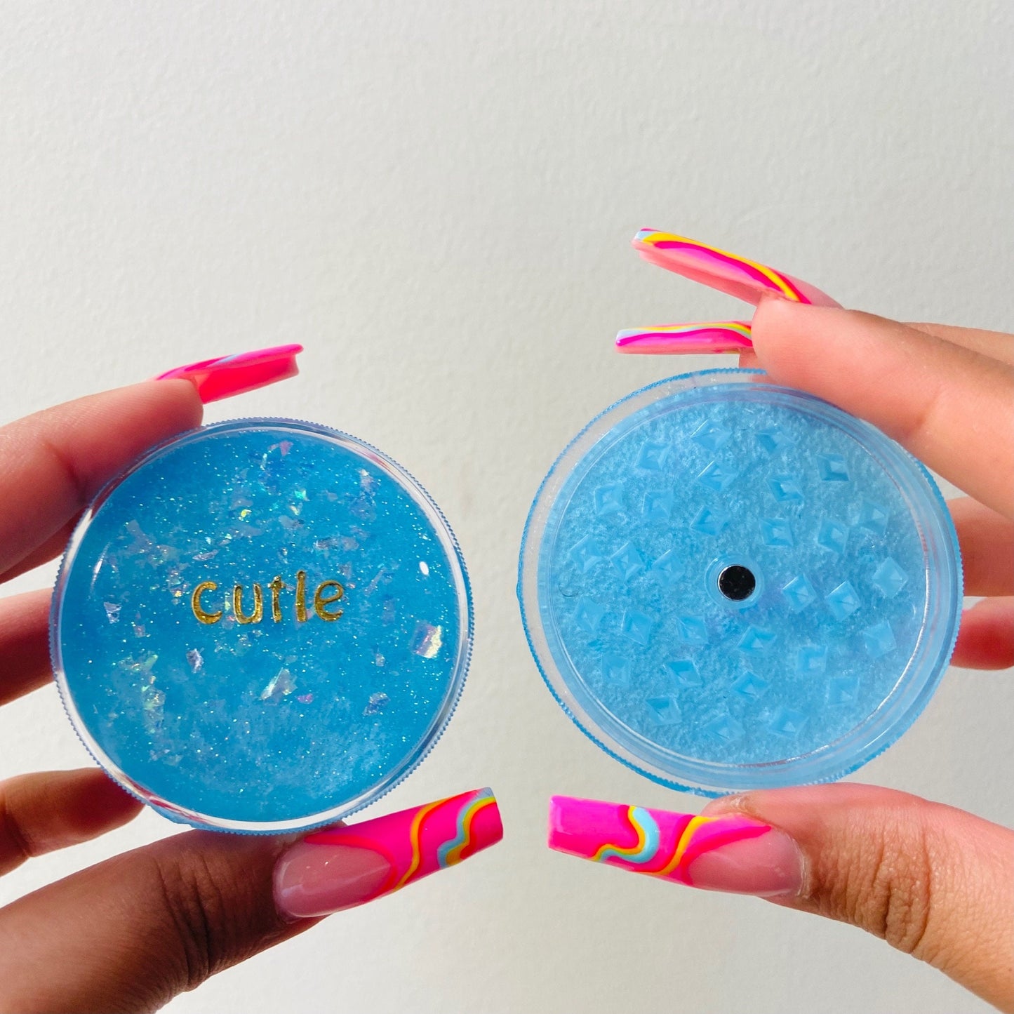 CUSTOM PERSONALISED GRINDER 'Princess' 'Baby Girl' 'Cutie' - Blue Glitter Holographic Grinder - Any Name Customisable - Perfect Stoner Gift