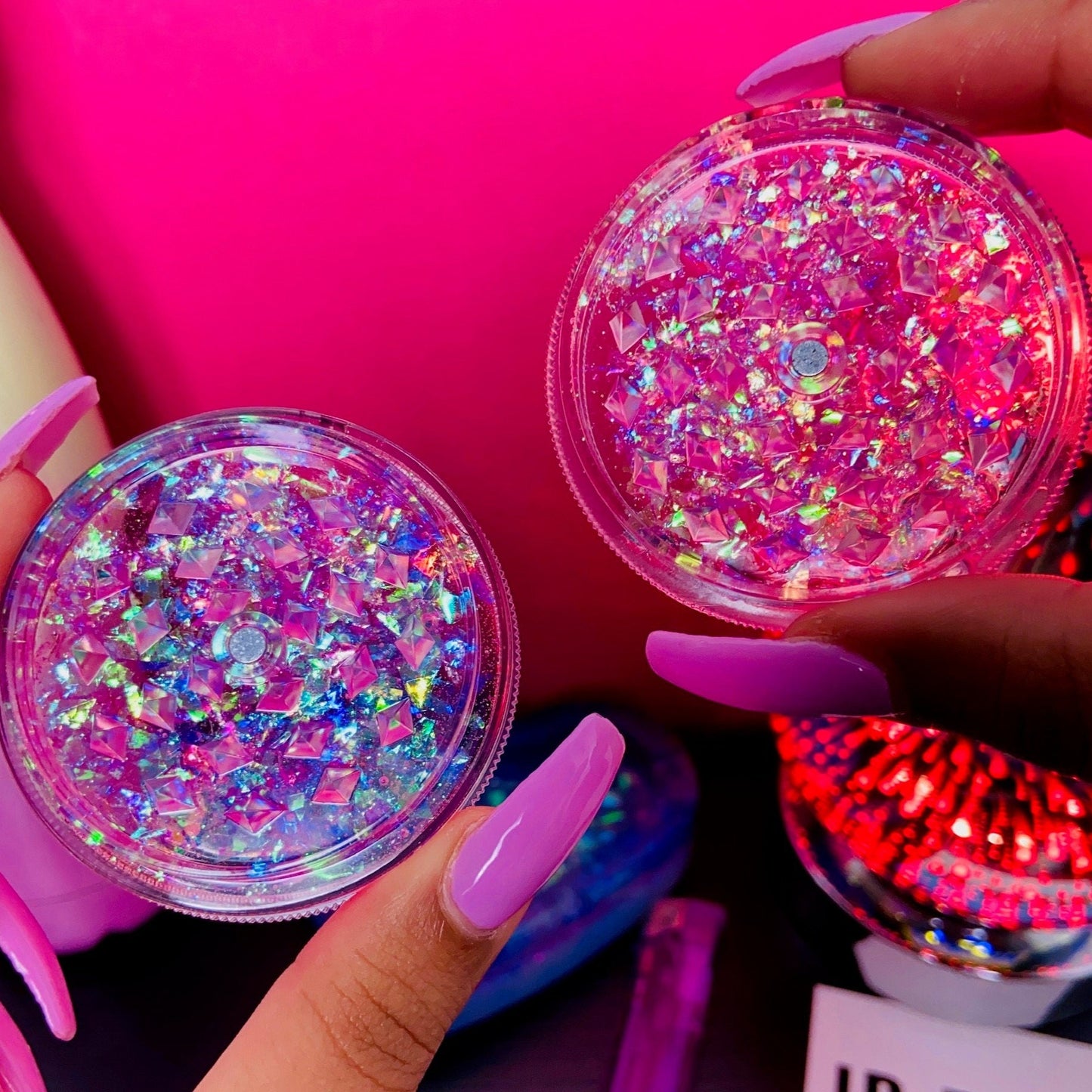 Pink Holographic Glitter Grinder