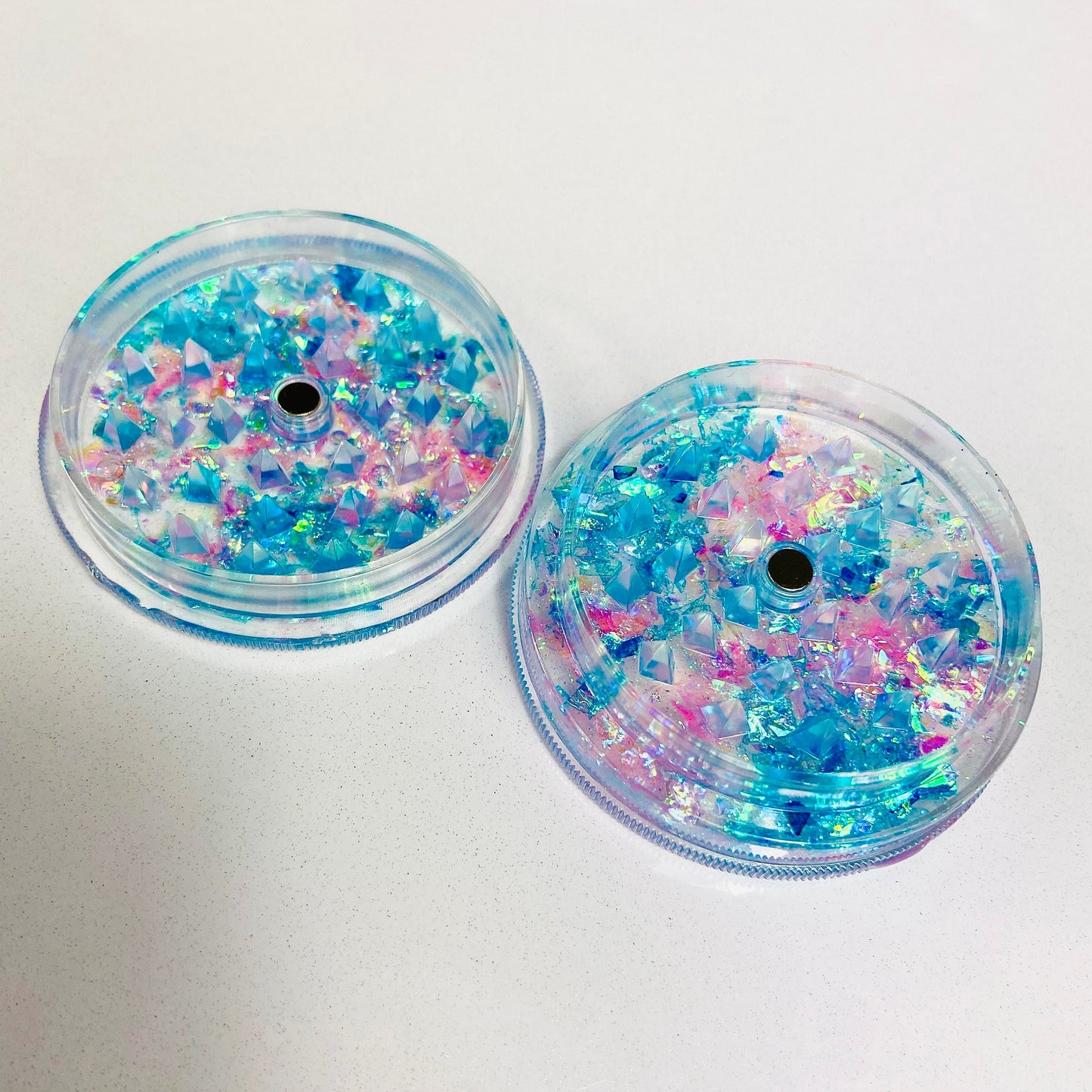 Sparkly Pink Blue Girly Glitter Grinder Smoking Accessories Cute