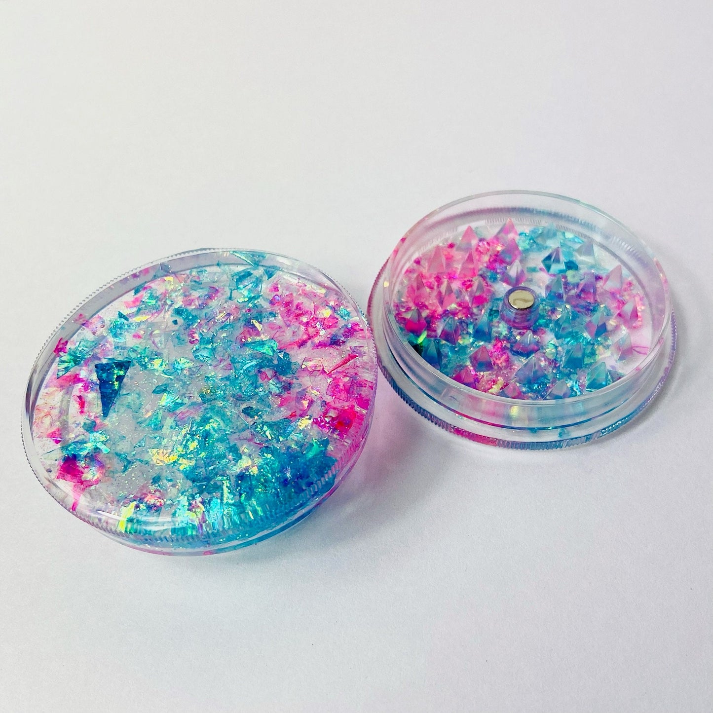 Sparkly Pink Blue Girly Glitter Grinder Smoking Accessories Cute