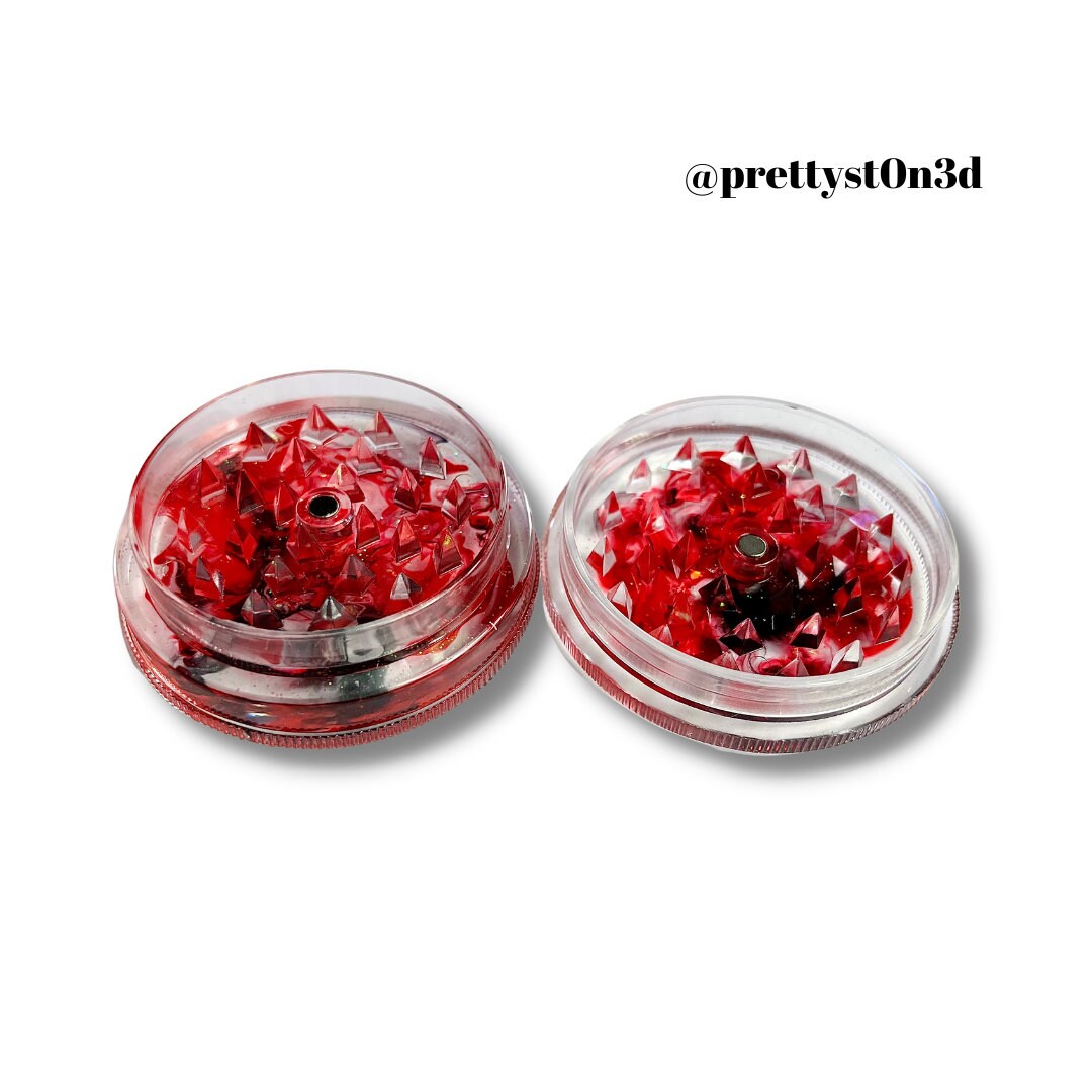 GRINDER Red Black Swirly Trippy Ink Art Smoking Accessories