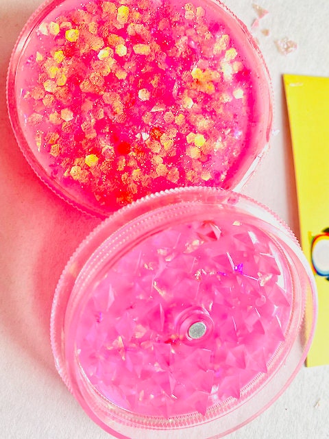 Grinder Sparkly Holographic- Chunky Pink Glitter - Christmas Gift for Her Cute Stocking Stuffer