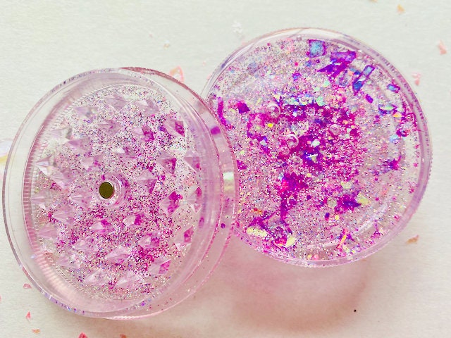 Grinder Sparkly Holographic- Purple Confetti Grinder - Christmas Gift for Her Cute Stocking Stuffer