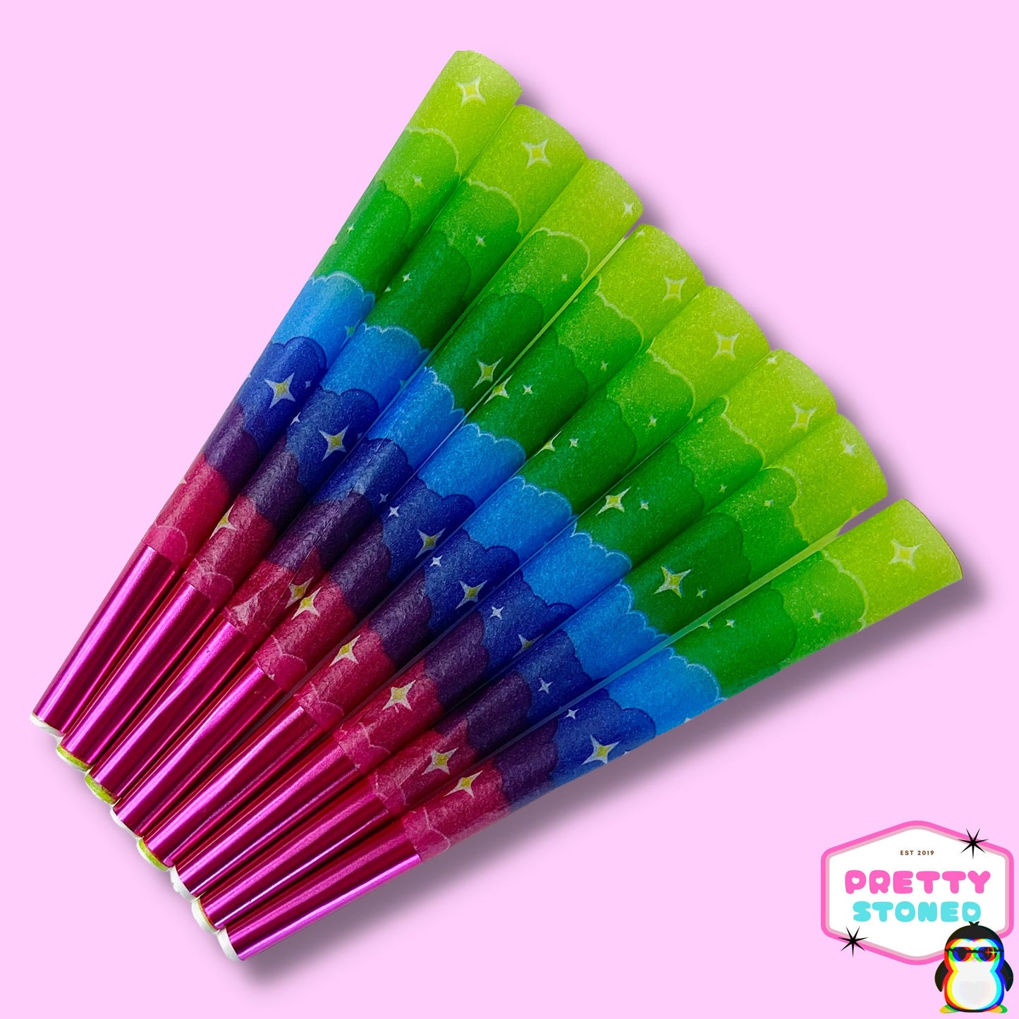 8 Rainbow Sparkle Pre Rolled Cones