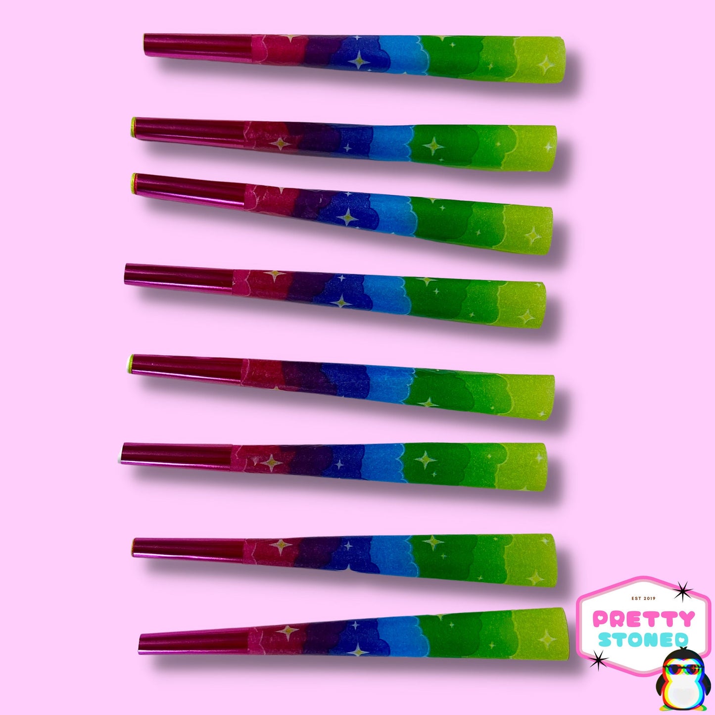 8 Rainbow Sparkle Pre Rolled Cones