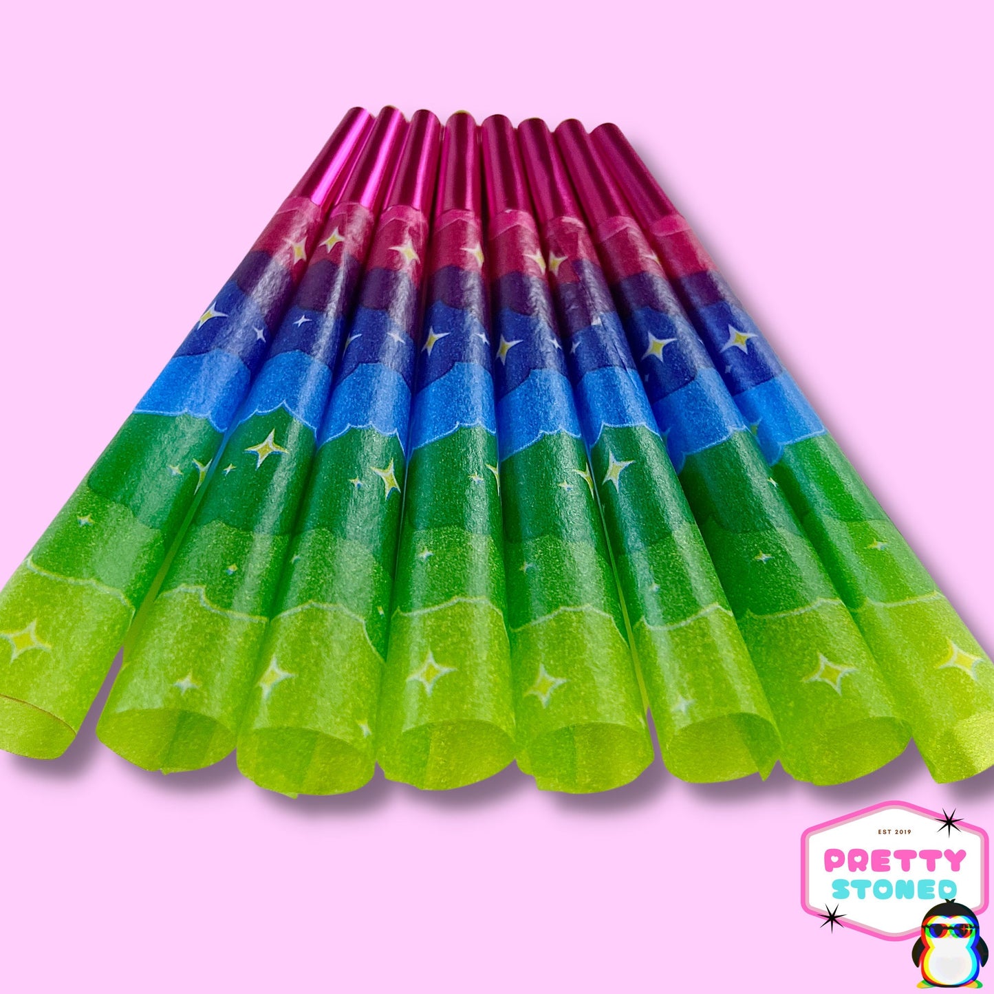 8 Rainbow Sparkle Pre Rolled Cones