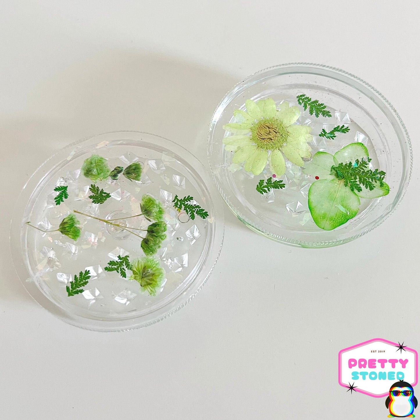 Green Flower Glittery Grinder