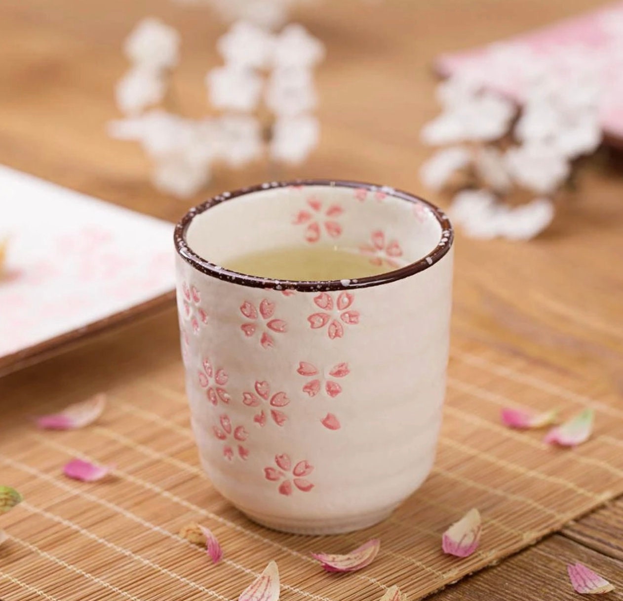 Sakura Teacup - Ceramic Cup - Ceramic Teacup - Expresso Mug - Cute Cup - Pink Teacup - Home Gift- Sakura Gift- Cute Gift