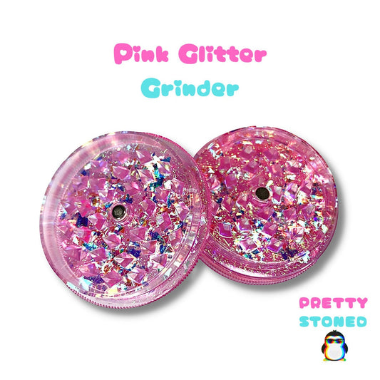 Pink Glitter Grinder - Cute Grinder - Grinder Gift - Pink Sparkly Gift - Pink Grinder - Pink Holographic Grinder