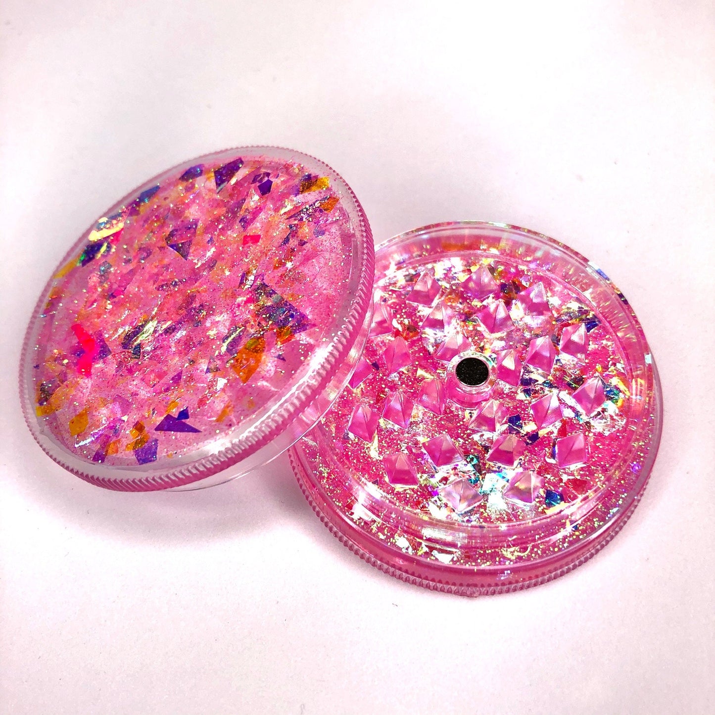 CHRISTMAS GIFT SET! Care Package Personalised Gifts for Her- Holographic Glitter Grinder - Rose/Bee Cigarette Ring Holder - Zodiac Necklace