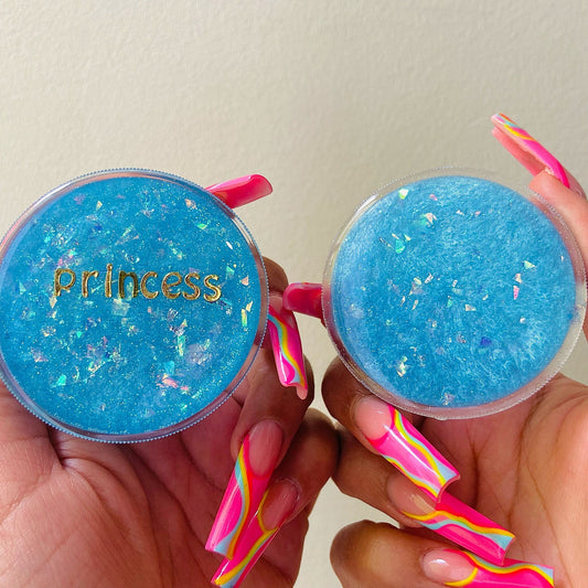 CUSTOM PERSONALISED GRINDER 'Princess' 'Baby Girl' 'Cutie' - Blue Glitter Holographic Grinder - Any Name Customisable - Perfect Stoner Gift