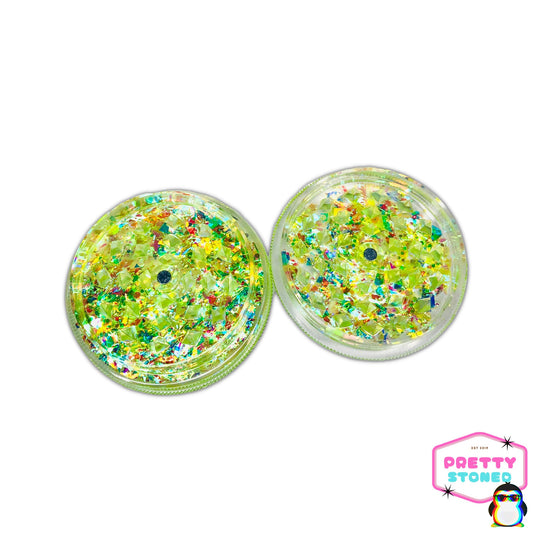 Sparkly Yellow Grinder - Holographic Glitter Grinder - Bright Yellow Herb Grinder - Cute Acrylic Grinder - Fun Gift for Her