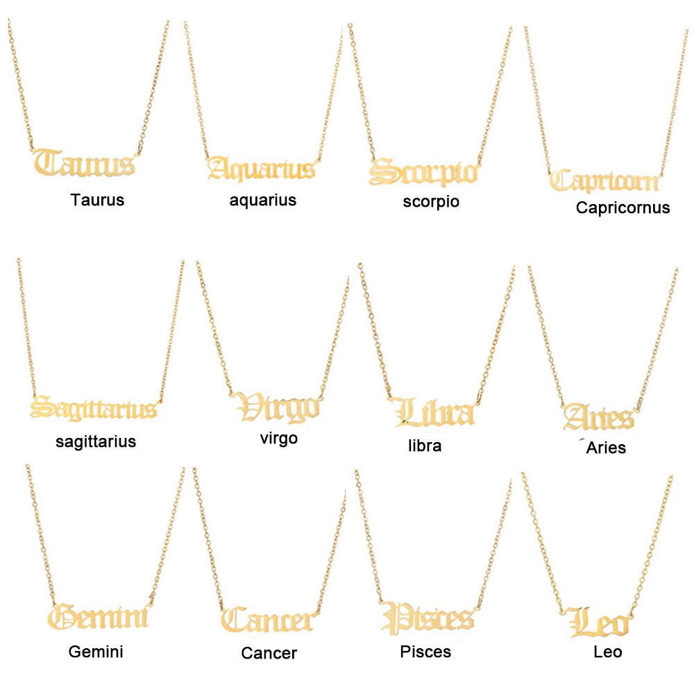 CHRISTMAS GIFT ZODIAC Necklace Star Sign Horoscope Zodiac Constellation - Fast Dispatch Custom Personalised Gift for Her Astrology