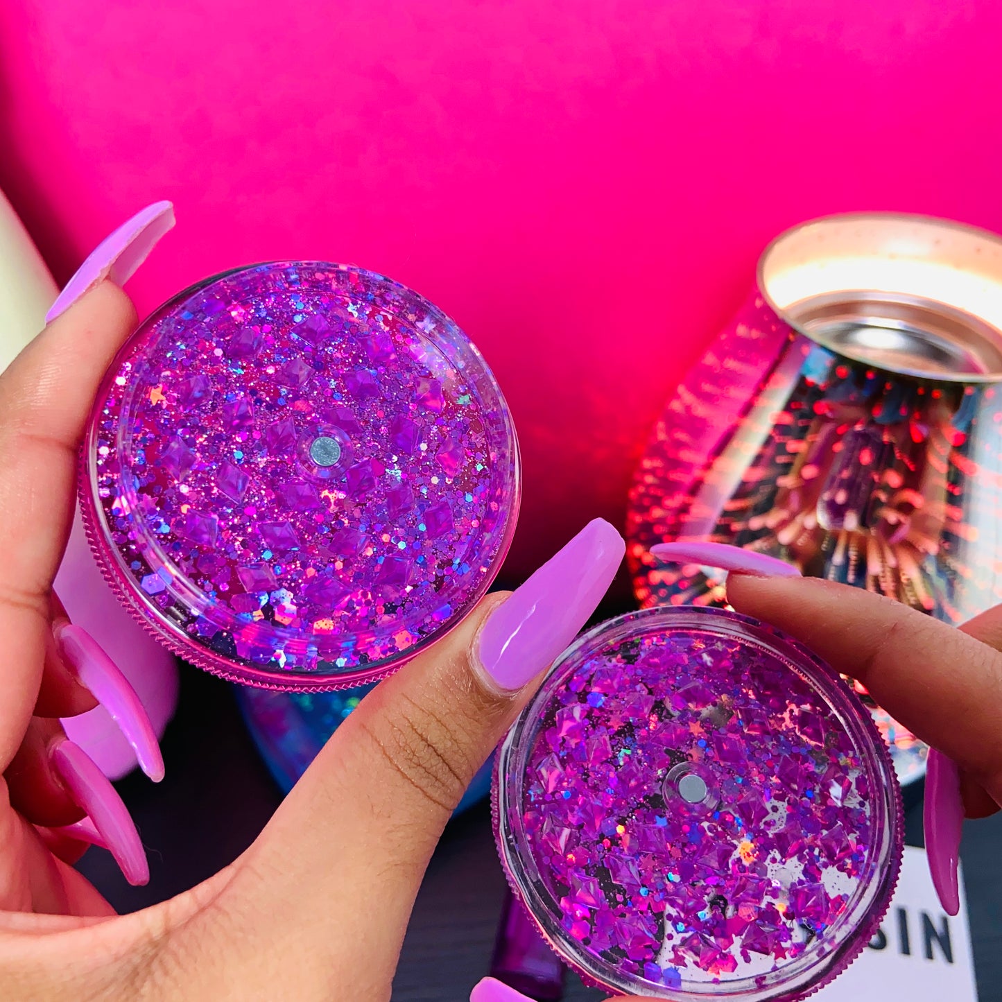 Sparkly Pink Glitter Grinder Cute Gift for Her