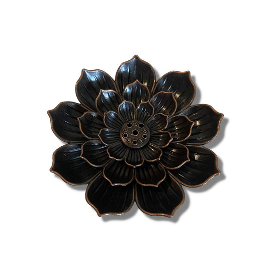 Lotus Incense Holder Metal Burner 2 Piece Set Home Decor Elegant Gift