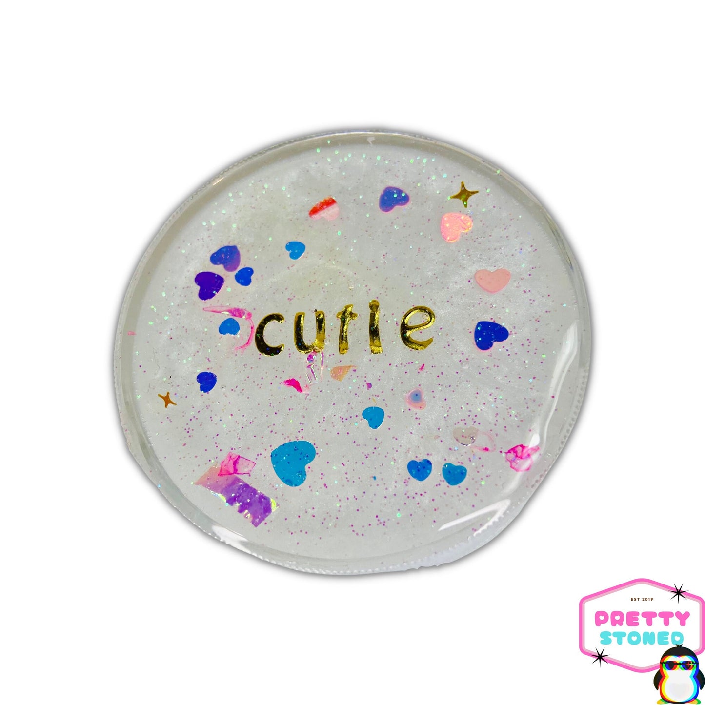 White 'Cutie' Grinder Shimmery Pink Hearts with Glitter Girly Gift Tobacco Accessories