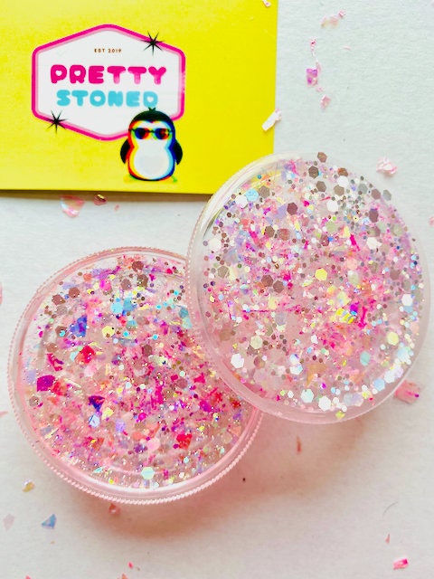 Grinder Sparkly Holographic- PINK SILVER GLITTER Grinder - Christmas Gift for Her Cute Stocking Stuffer