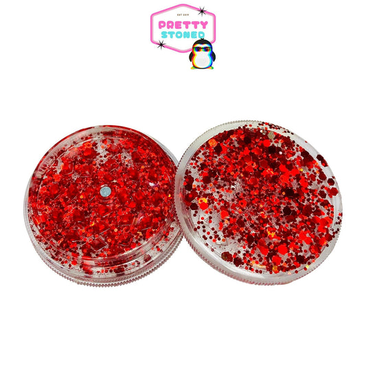 Red Glitter Grinder Magnetic Tobacco Grinder Smoking Accessorry