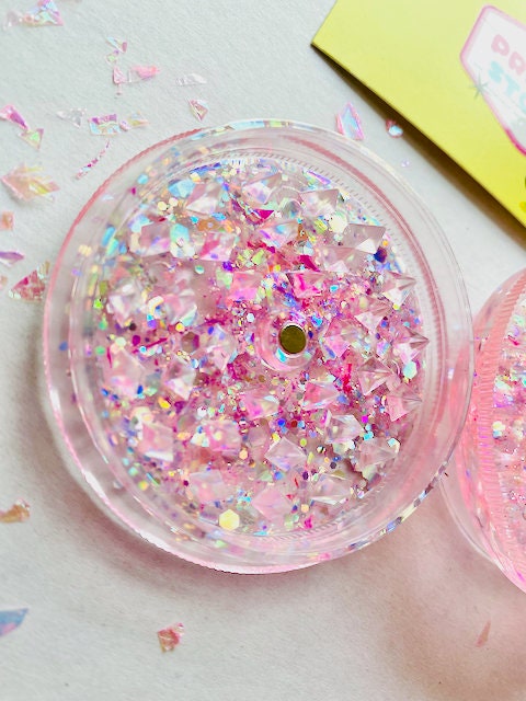 Grinder Sparkly Holographic- PINK SILVER GLITTER Grinder - Christmas Gift for Her Cute Stocking Stuffer