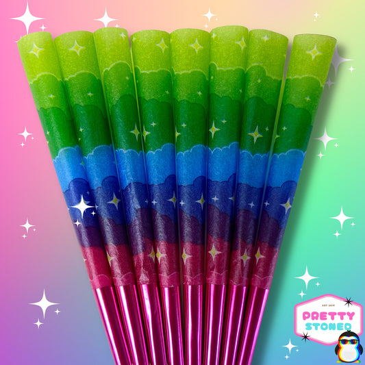 8 Rainbow Sparkle Pre Rolled Cones