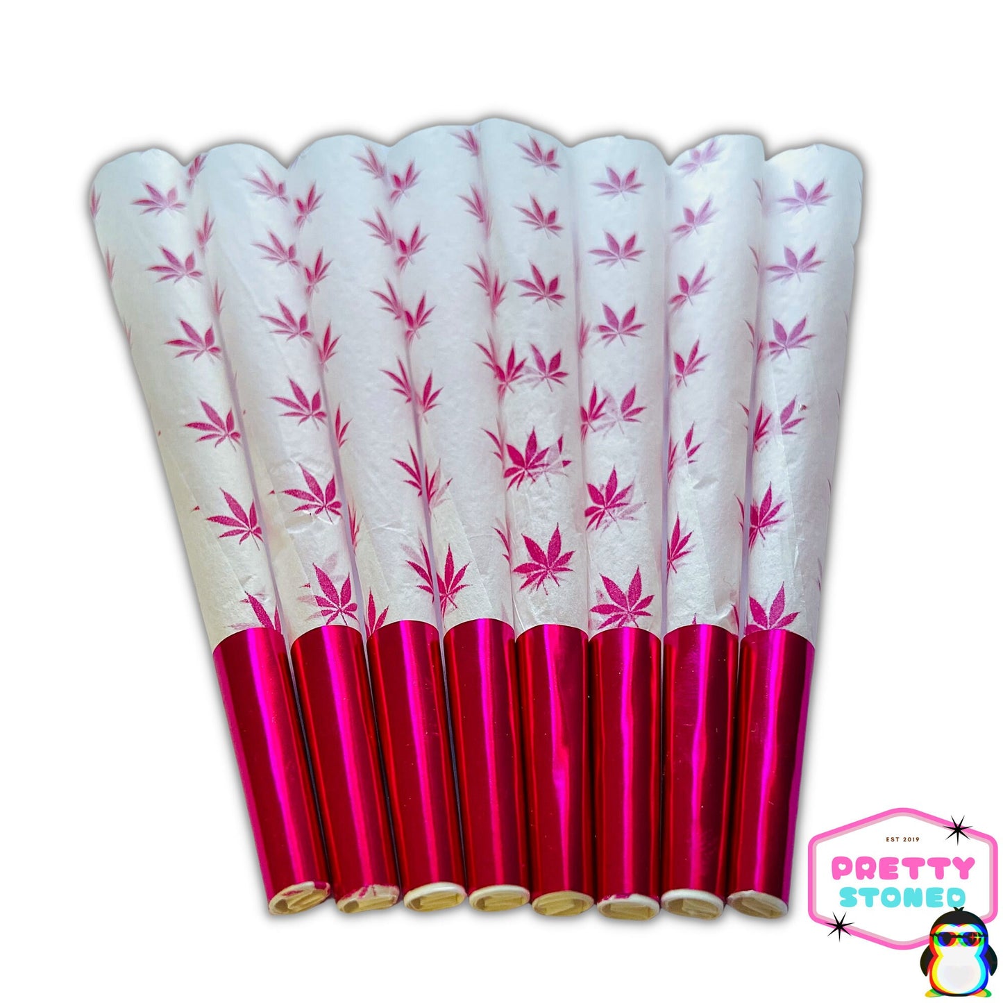 8 Pink Leaf Pre Rolled Cones