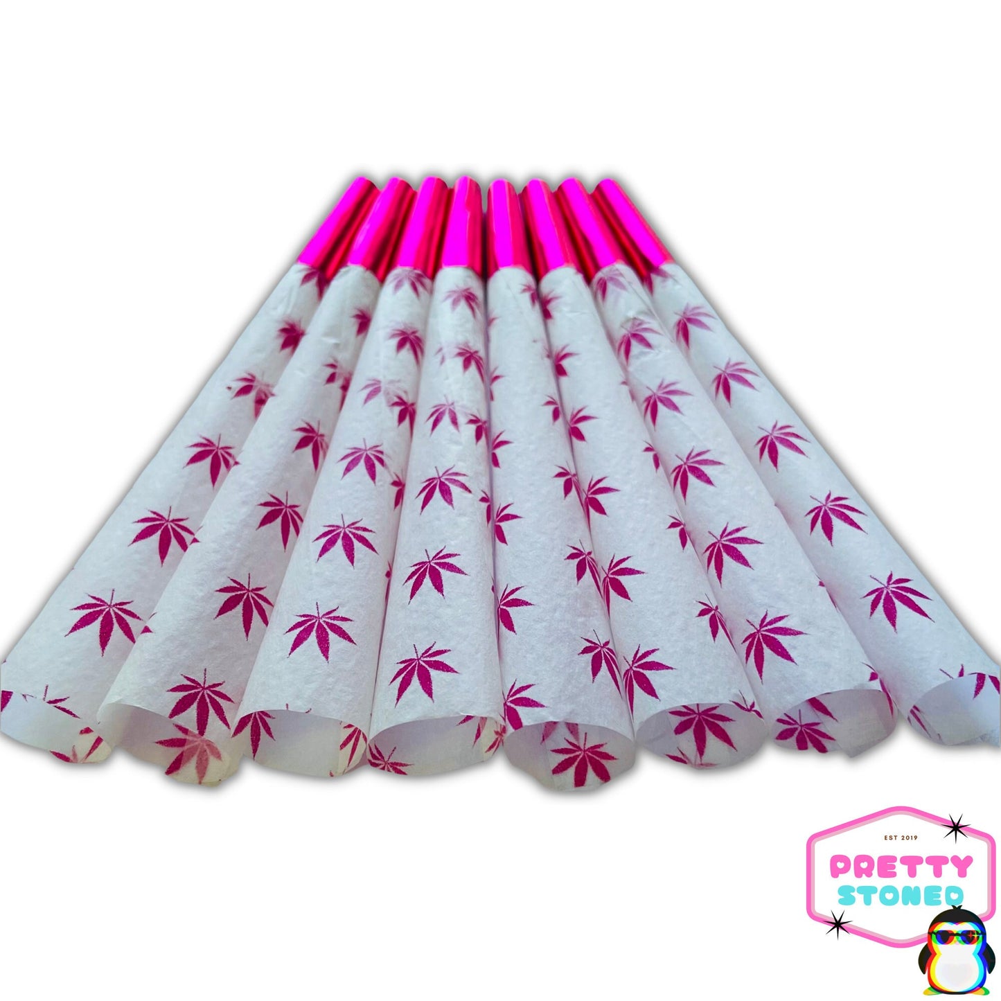 8 Pink Leaf Pre Rolled Cones