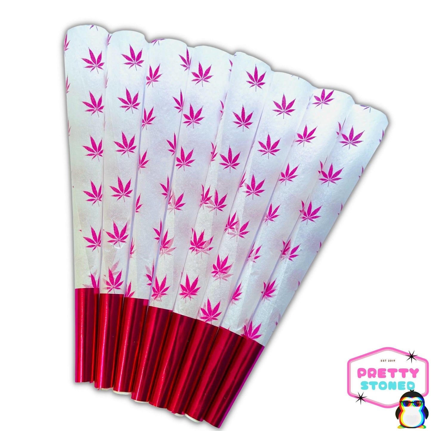 8 Pink Leaf Pre Rolled Cones