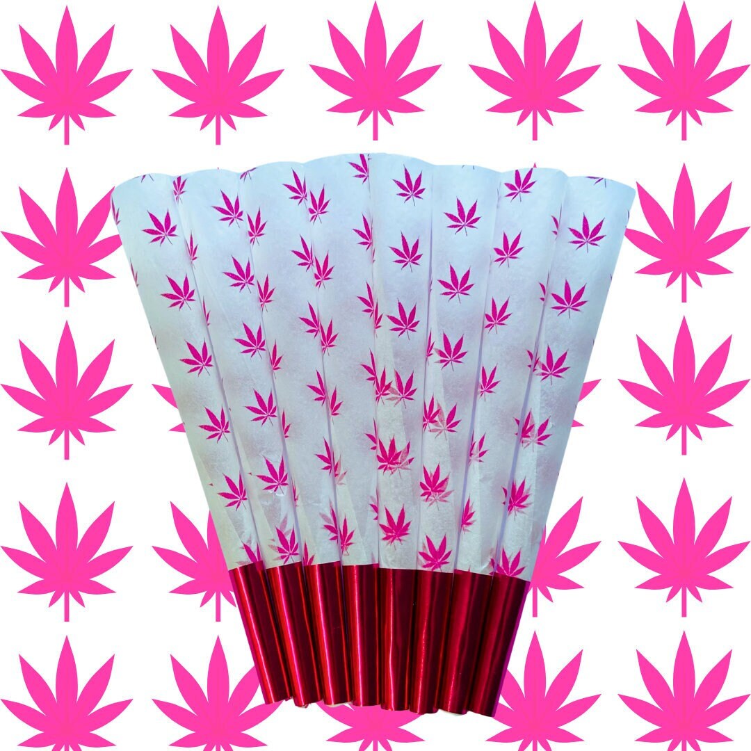 8 Pink Leaf Pre Rolled Cones